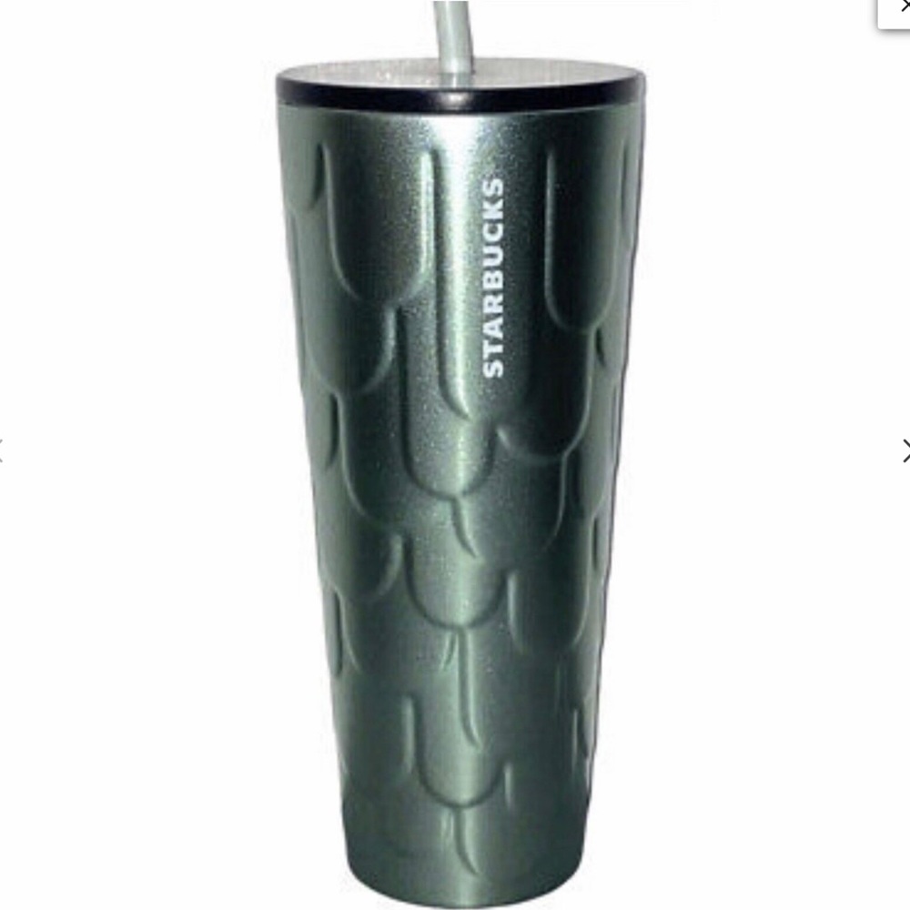 Starbucks Stainless Steel Aqua Green Glitter Mermaid Venti Cup NWT
